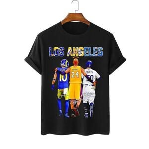 Rams Los Angeles Lakers Dodgers Team Mashup La Sports Fan Crossover Graphic Tee